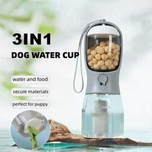 Dog Water Cup Drinking Food Garbage Bag Three-in-one Portable Small Multi-functional Pet Cups Pets Supplies.