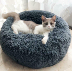 Round Plush Dog Bed for Small Dogs & Cats | Soft Cozy Pet Nest Mat Puppy Sleeping Kennel Bed