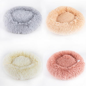 Round Plush Dog Bed for Small Dogs & Cats | Soft Cozy Pet Nest Mat Puppy Sleeping Kennel Bed