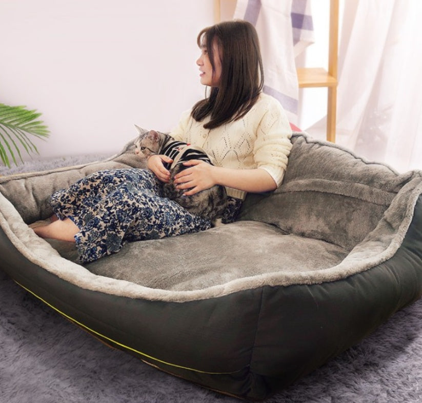 Dog Bed Sofa Bed – Plush Cozy Pet Sofa for Dogs & Cats, Soft Comfortable Washable Pet Bed, Non-Slip Dog Couch.